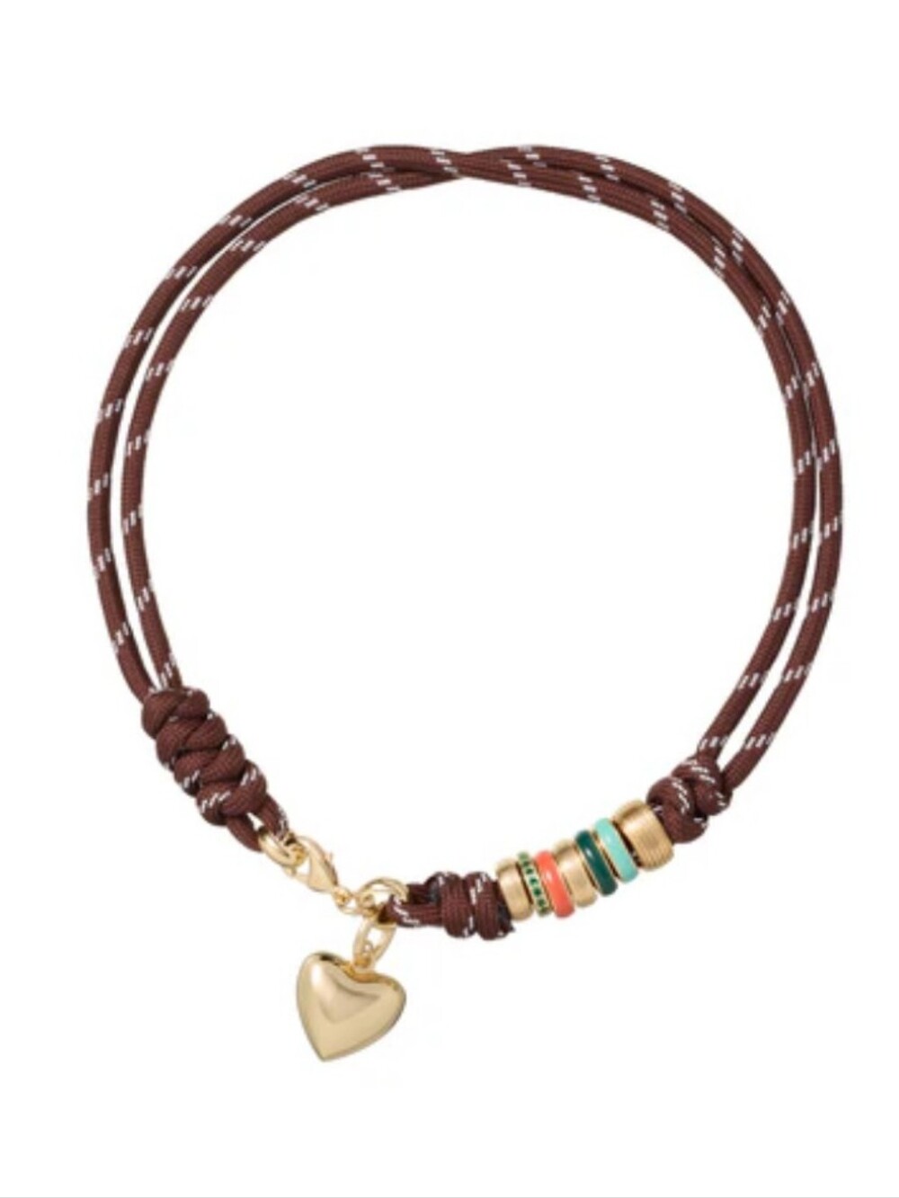 Roxanne Assoulin The Super Size Happy Cord Necklace with gold charm